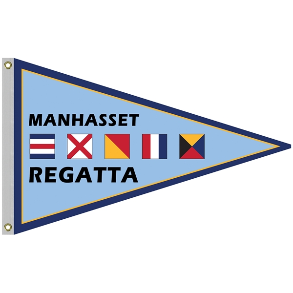 2.5' x 4' customized sided digitally printed knitted polyester pennants... from ASI 80228 Quinn