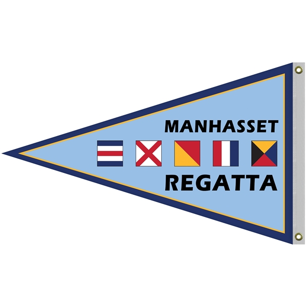 2.5' x 4' customized sided digitally printed knitted polyester pennants... from ASI 80228 Quinn