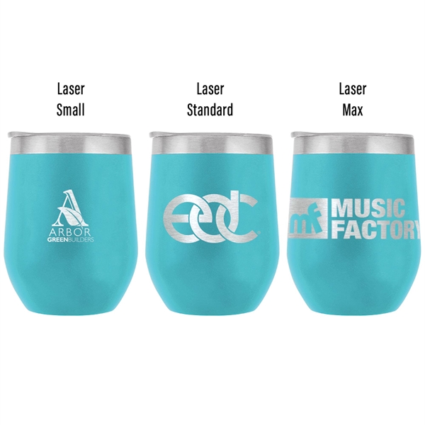 4.5" tall 12-ounce powder-coated 18/8 stainless steel insulated mug with copper... from ASI 43442 ZZ DROPPED - High Caliber Line USA