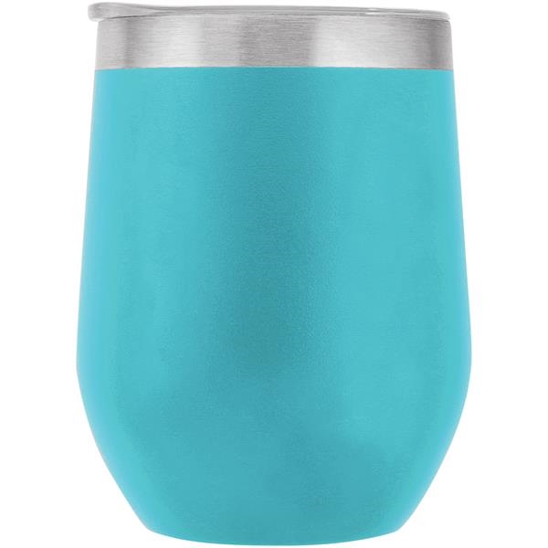 4.5" tall 12-ounce powder-coated 18/8 stainless steel insulated mug with copper... from ASI 43442 ZZ DROPPED - High Caliber Line USA