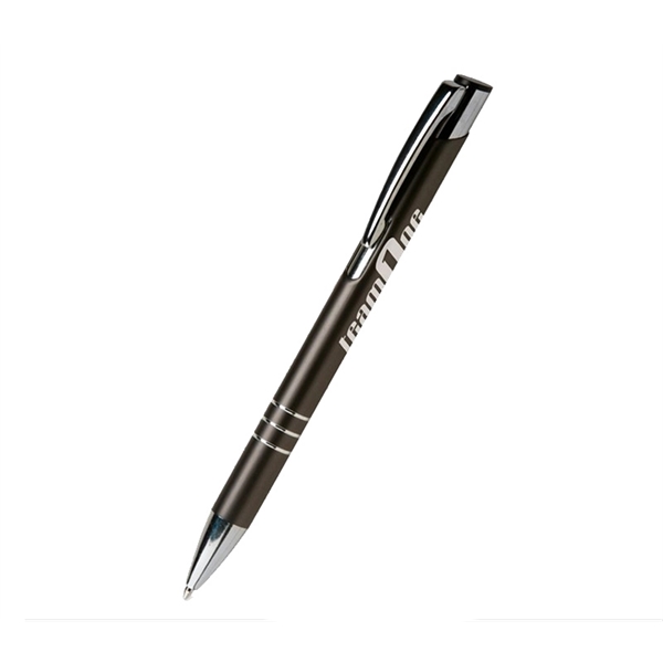 5.44" x 0.40" metal ballpoint pen with chrome ring trim and... from ASI 37218 Athena Promo (tm)