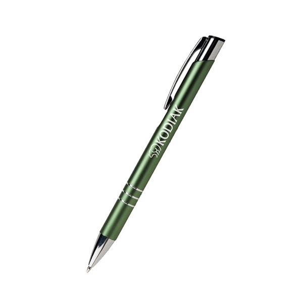 5.44" x 0.40" metal ballpoint pen with chrome ring trim and... from ASI 37218 Athena Promo (tm)