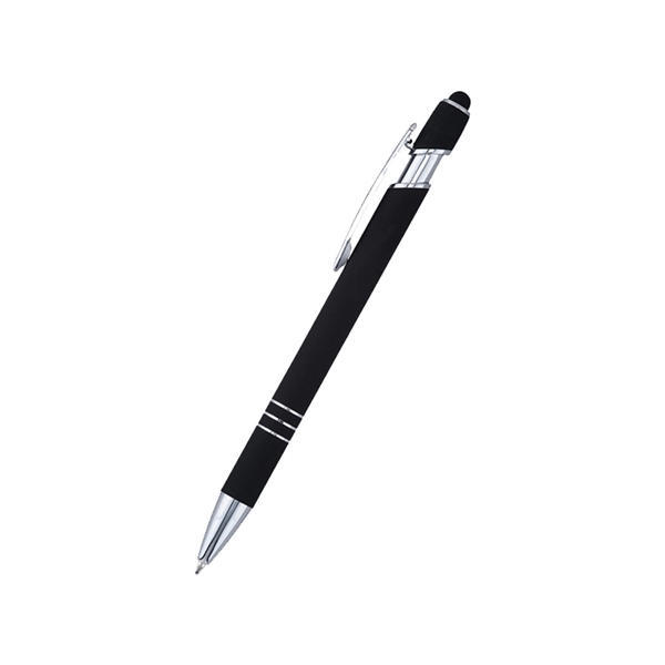 5.6" x 0.40" rubberized metal pen with stylus with device stylus... from ASI 37218 Athena Promo (tm)