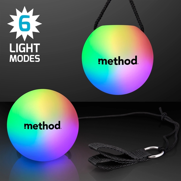 Light Color Change Poi Balls With 6 LED Functions... from ASI 34194 ALightPromos / Alight Promotional Products