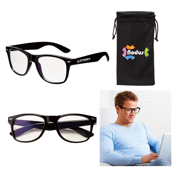 Edmond II Bluelight Blocking Glasses & Pouch... from ASI 67866 Logomark/Valumark