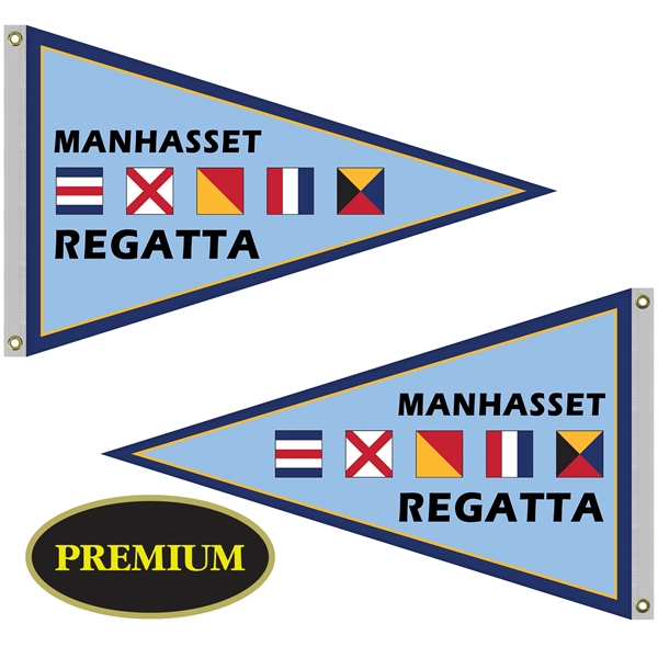 2.5' x 4' customized sided digitally printed knitted polyester pennants... from ASI 80228 Quinn