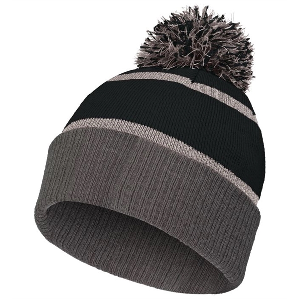 Reflective beanie with 2 color pom pom.... from ASI 37461 Augusta Sportswear / Holloway Sportswear