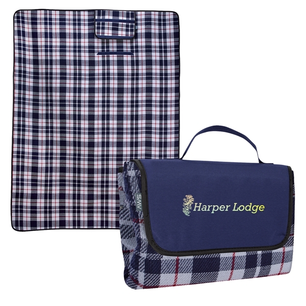 52" x 71" high-quality roll-up acrylic blanket with PEVA backing, attached... from ASI 61125 Hit Promotional Products / Hit®