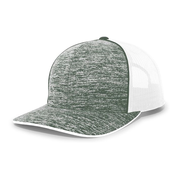 The Aggressive Heather Trucker Snapback Cap delivers bold style and all-day... from ASI 37461 Augusta Sportswear / Pacific Headwear