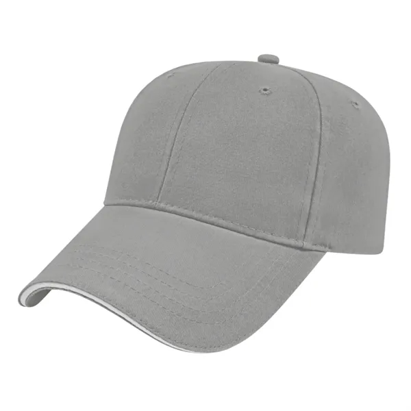 Low profile structured six panel brushed cotton twill cap with sandwich... from ASI 43792 Cap America Inc