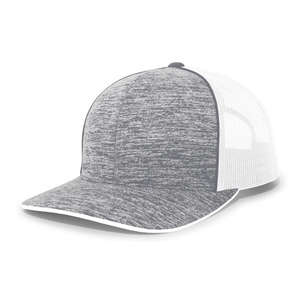 The Aggressive Heather Trucker Snapback Cap delivers bold style and all-day... from ASI 37461 Augusta Sportswear / Pacific Headwear