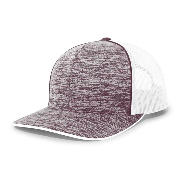 The Aggressive Heather Trucker Snapback Cap delivers bold style and all-day... from ASI 37461 Augusta Sportswear / Pacific Headwear