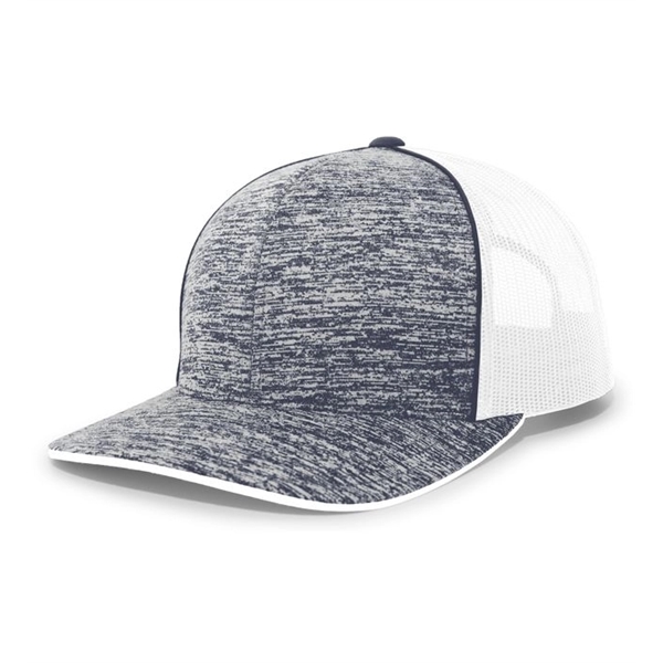 The Aggressive Heather Trucker Snapback Cap delivers bold style and all-day... from ASI 37461 Augusta Sportswear / Pacific Headwear