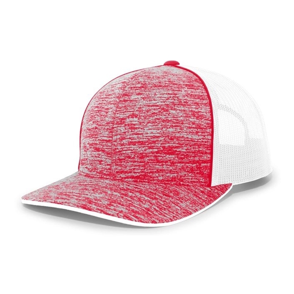 The Aggressive Heather Trucker Snapback Cap delivers bold style and all-day... from ASI 37461 Augusta Sportswear / Pacific Headwear