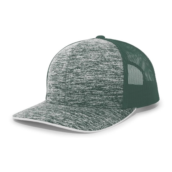 The Aggressive Heather Trucker Snapback Cap delivers bold style and all-day... from ASI 37461 Augusta Sportswear / Pacific Headwear