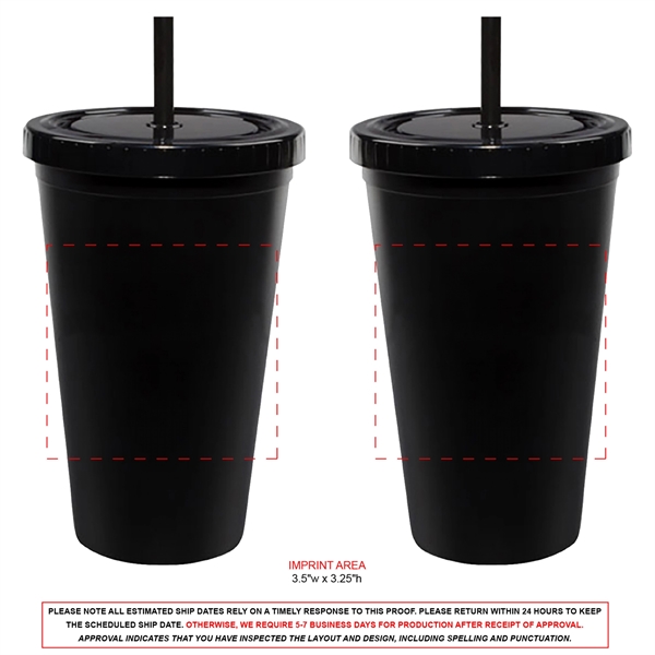 16 oz. Odyssey Double Wall Acrylic Tumbler with Matching Straw and... from ASI 80060 VisionUSA