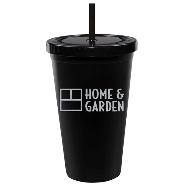 16 oz. Odyssey Double Wall Acrylic Tumbler with Matching Straw and... from ASI 80060 VisionUSA