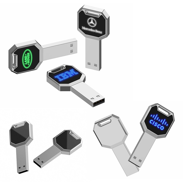 USB drive made of metal that lights up when plugged into... from ASI 63776 KTI Networks Inc