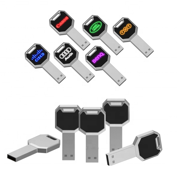 USB drive made of metal that lights up when plugged into... from ASI 63776 KTI Networks Inc