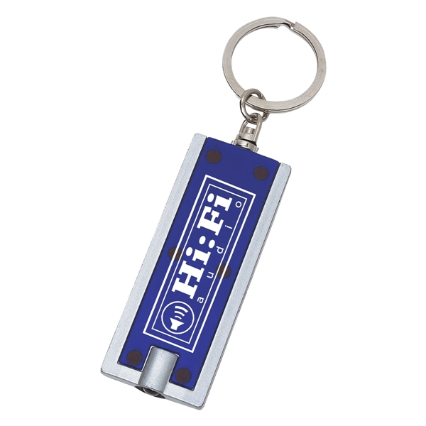 Rectangular LED keychain, batteries included, high power light beam.... from ASI 61125 Hit Promotional Products / Hit®