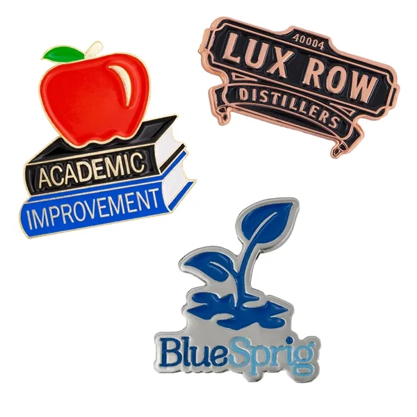 Die struck brass lapel pins in assorted shapes and sizes in... from ASI 52263 EMT / EMT