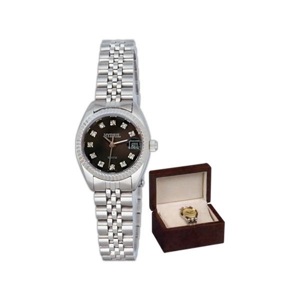 Watch with a stainless steel case, matching back, adjustable bracelet, and... from ASI 86230 Selco