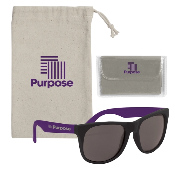 Rubberized sunglasses with microfiber cloth and pouch for looking stylish while... from ASI 61125 Hit Promotional Products / Hit®