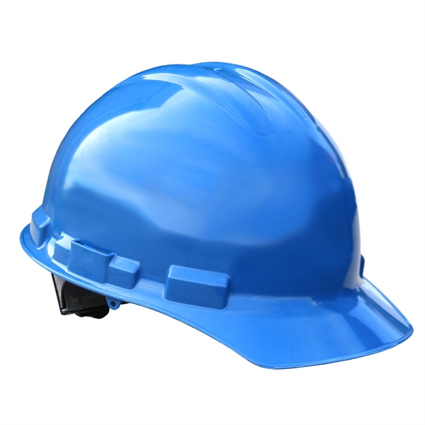 Polyethylene hard hats feature a pillowed brow pad with nylon crown... from ASI 79898 Promovision / PROMOVISION