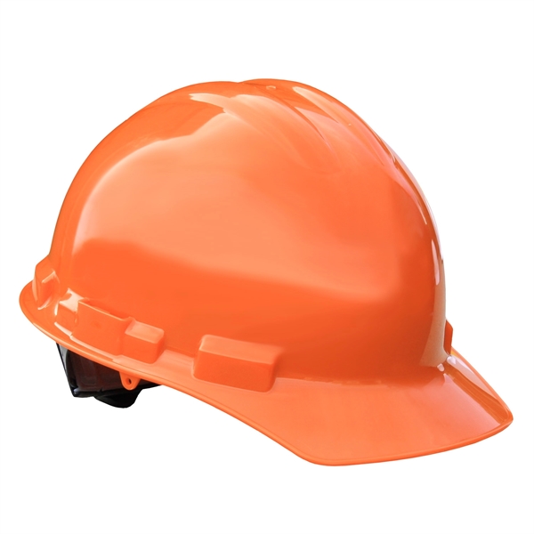 Polyethylene hard hats feature a pillowed brow pad with nylon crown... from ASI 79898 Promovision / PROMOVISION
