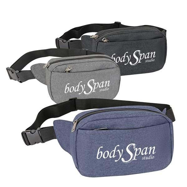 3 zipper compartments: front, main, & back; adjustable strap with buckle... from ASI 41511 Brainchild USA Inc / BrainChild Gift Club