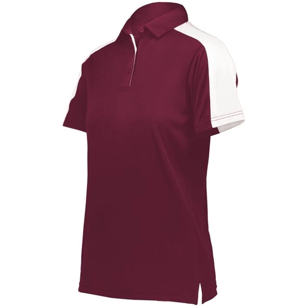 The Ladies Bi-Color Vital Polo is made from 100% polyester wicking... from ASI 37461 Augusta Sportswear