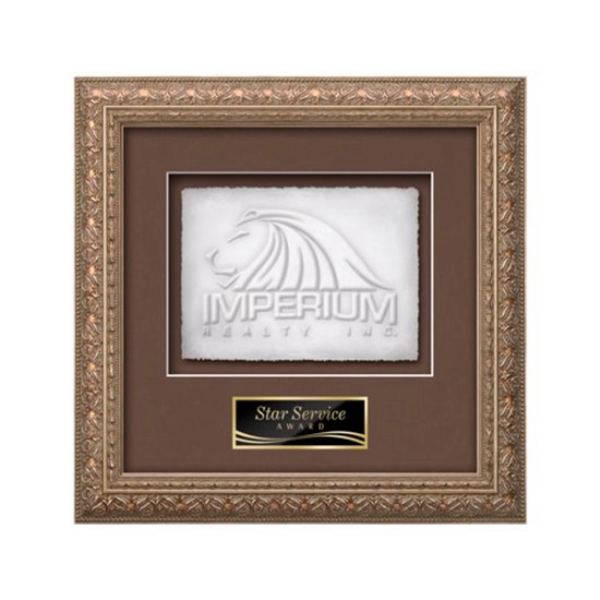 The Romagna Cast Paper Framed Award capitalizes on the organic, delicate... from ASI 84592 St Regis Group