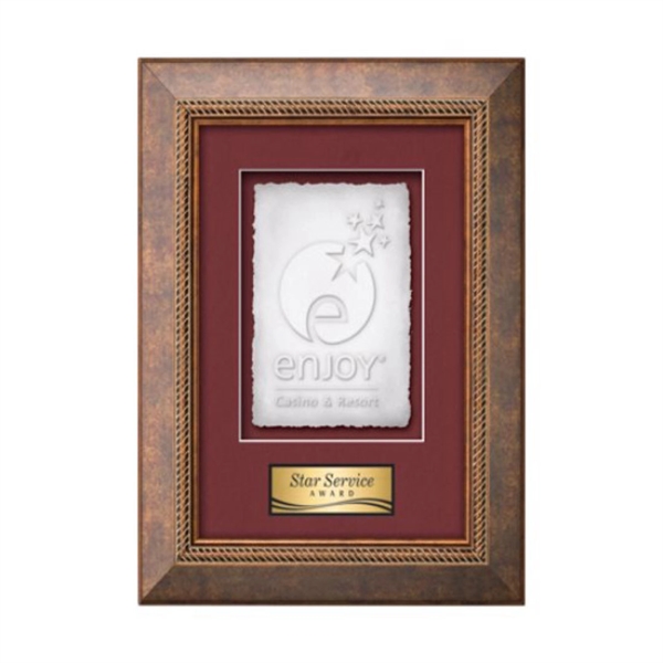 Cast Paper award framed in our exquisite Lazio molding with your... from ASI 84592 St Regis Group