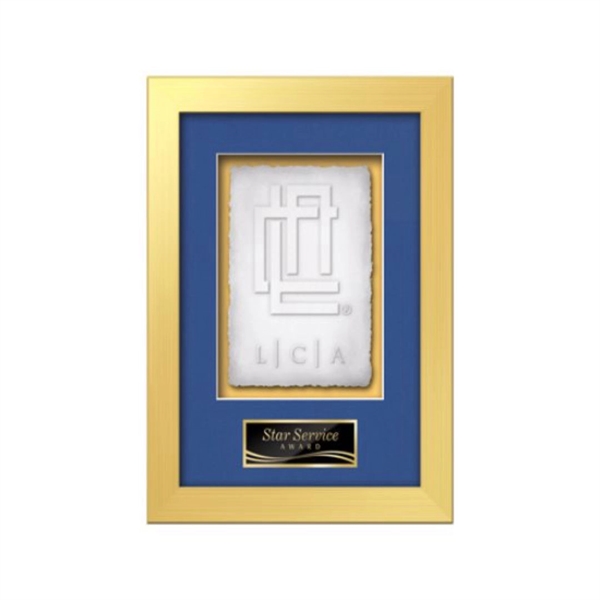 Cast Paper award framed in our exquisite Eldridge molding with your... from ASI 84592 St Regis Group