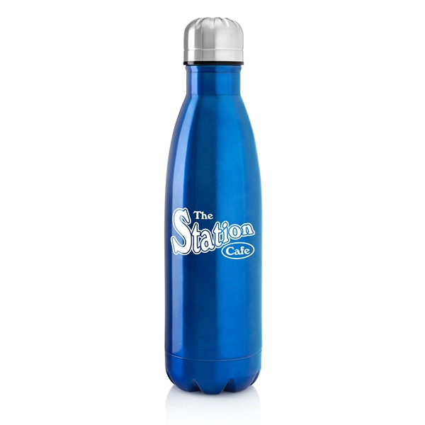 17 ounce 18/8 stainless steel double-wall insulated water bottle with screw-on... from ASI 39820 Opusline (Benmex) / Opus Line