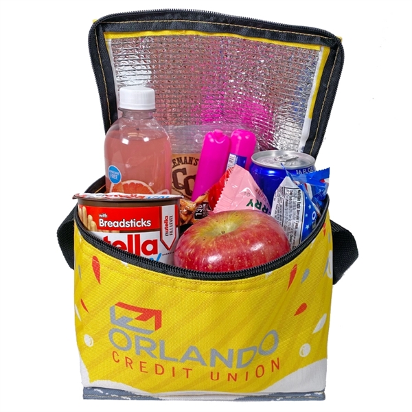 Full Color 6 Can Cooler with Foil Insulation, 8"W x 6.5"H... from ASI 67557 LimeLight Ent / Limelight USA