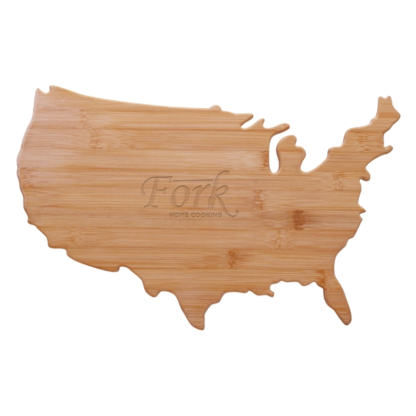 USA shape bamboo cutting board for protecting your countertop while prepping... from ASI 61125 Hit Promotional Products / Hit®