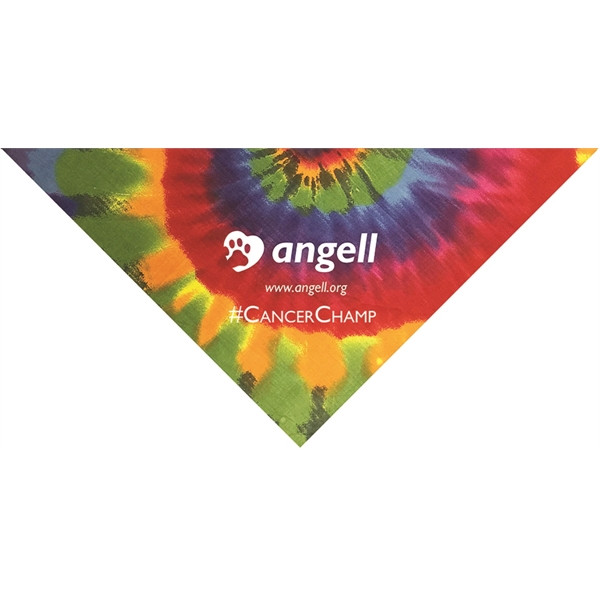 22" x 22" x 29" rainbow/tie-dye pet triangle bandanna made of... from ASI 44020 Bandanna Promotions By CARO-LINE / Swag-Wag Pets