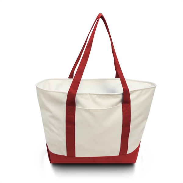Zipper boat tote bag feature inside & outside pockets, handles with... from ASI 66230 Landes Inc