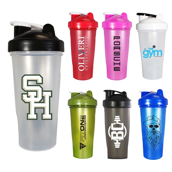 27 ounce transparent fitness shaker bottle with lid and mixing ball.... from ASI 31978 Admanline