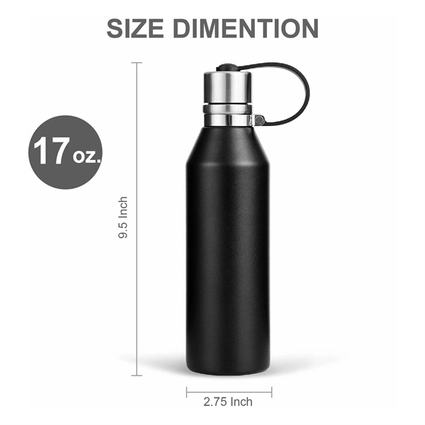 17 ounce stainless steel double-wall vacuum insulated water bottle with screw-on... from ASI 39820 Opusline (Benmex) / Opus Line