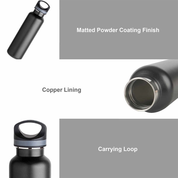 20 oz. stainless steel bottle with matted powder coat finish, vacuum... from ASI 39820 Opusline (Benmex) / Opus Line