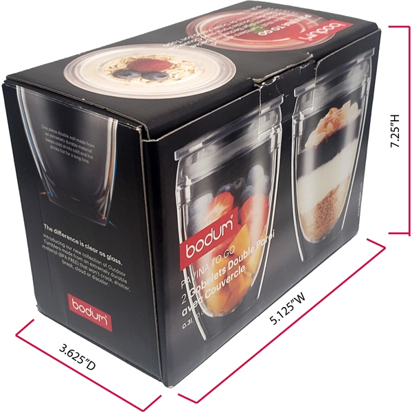 Bodum Pavina double wall, shatterproof plastic tumblers with lids... from ASI 80060 VisionUSA
