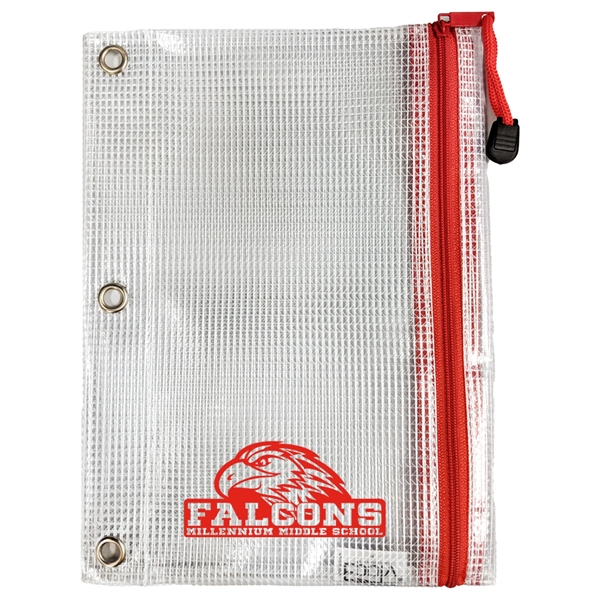 6.9" x 9.6" x  3/8" clear Polyweave® pencil case with... from ASI 52541 Epoly Corp