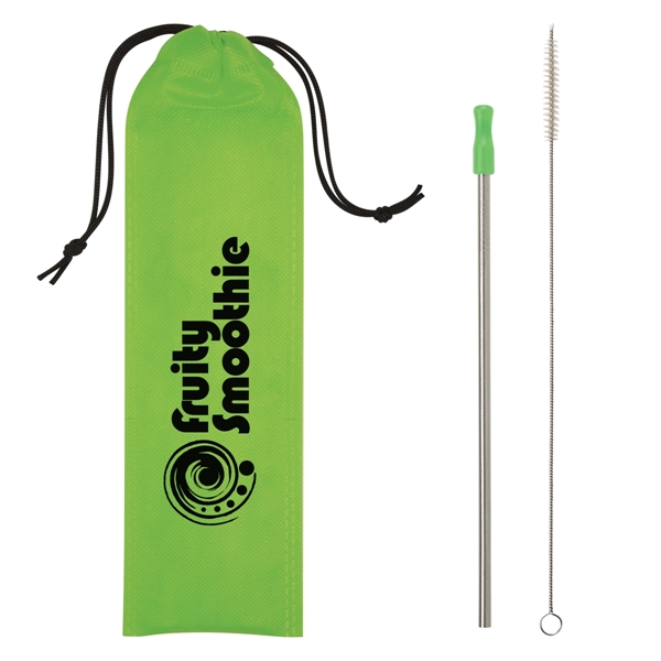 11" x 3 1/8" straw kit that includes a reusable stainless... from ASI 61125 Hit Promotional Products / Hit®