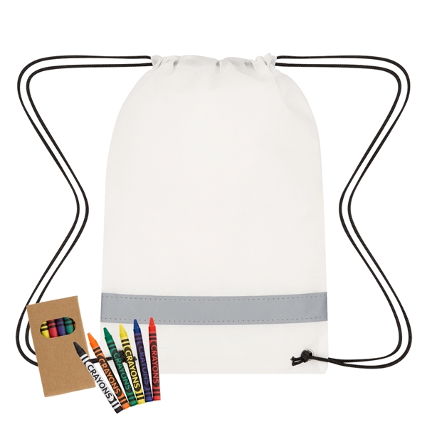 Coloring drawstring bag made of 80 gram non-woven, coated water-resistant polypropylene... from ASI 61125 Hit Promotional Products / Hit®