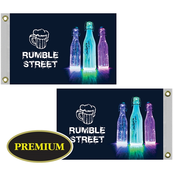 12" x 18" Full color double sided printed knitted polyester flag... from ASI 80228 Quinn