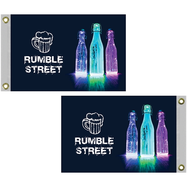 12" x 18" Full color double sided printed knitted polyester flag... from ASI 80228 Quinn