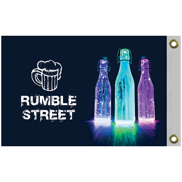 12" x 18" Full color double sided printed knitted polyester flag... from ASI 80228 Quinn