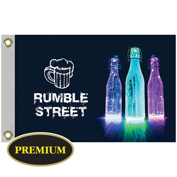 12" x 18" Full color printed Single Reverse Knitted Polyester Flag... from ASI 80228 Quinn